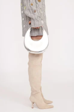 STAUD MINI MOON BAG CHROME Best