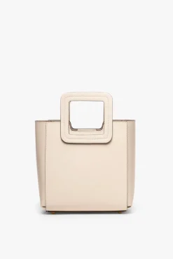 STAUD MINI SHIRLEY LEATHER BAG CREAM New