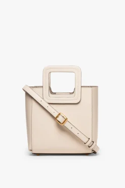 STAUD MINI SHIRLEY LEATHER BAG   CREAM New