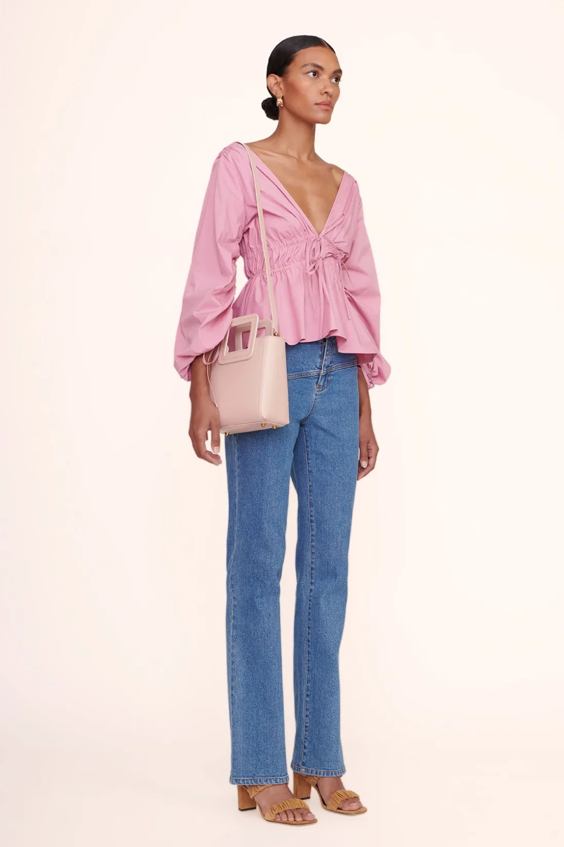 STAUD MINI SHIRLEY LEATHER BAG BLUSH Online