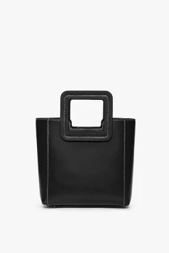 STAUD MINI SHIRLEY LEATHER BAG BLACK