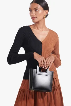 STAUD MINI SHIRLEY LEATHER BAG BLACK