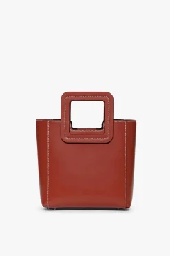 STAUD MINI SHIRLEY LEATHER BAG COGNAC Discount
