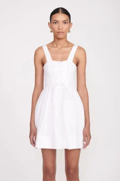 STAUD MINI SUTTON DRESS   WHITE