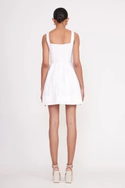 STAUD MINI SUTTON DRESS   WHITE