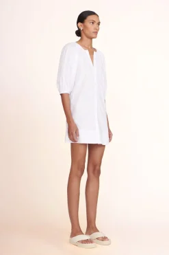 STAUD MINI VINCENT DRESS   WHITE Clearance
