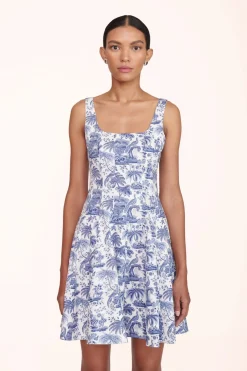 STAUD MINI WELLS DRESS BLUE TOILE BLUETOILE Clearance