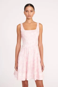 STAUD MINI WELLS DRESS  CHERRY BLOSSOM IVORY TOILE CHERRYBLOSSOMIVORYTOILE Hot