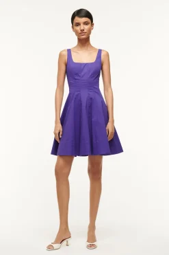 STAUD MINI WELLS DRESS   VIOLET