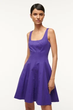 STAUD MINI WELLS DRESS   VIOLET