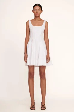 STAUD MINI WELLS DRESS   WHITE Sale