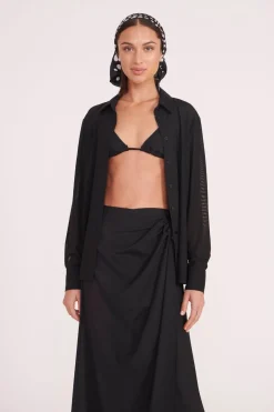 STAUD MIRIAM COVERUP TOP   BLACK