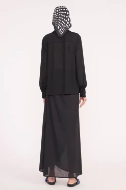 STAUD MIRIAM COVERUP TOP   BLACK