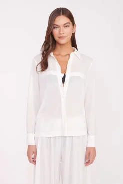 STAUD MIRIAM COVERUP TOP   WHITE Sale