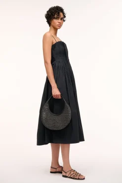 STAUD MOON WOVEN BAG   BLACK