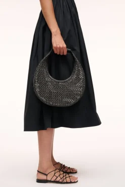 STAUD MOON WOVEN BAG   BLACK