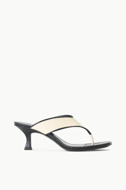 STAUD NATALIA THONG SANDAL  CREAM BLACK CREAMBLACK Best