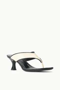 STAUD NATALIA THONG SANDAL CREAM BLACK CREAMBLACK Best