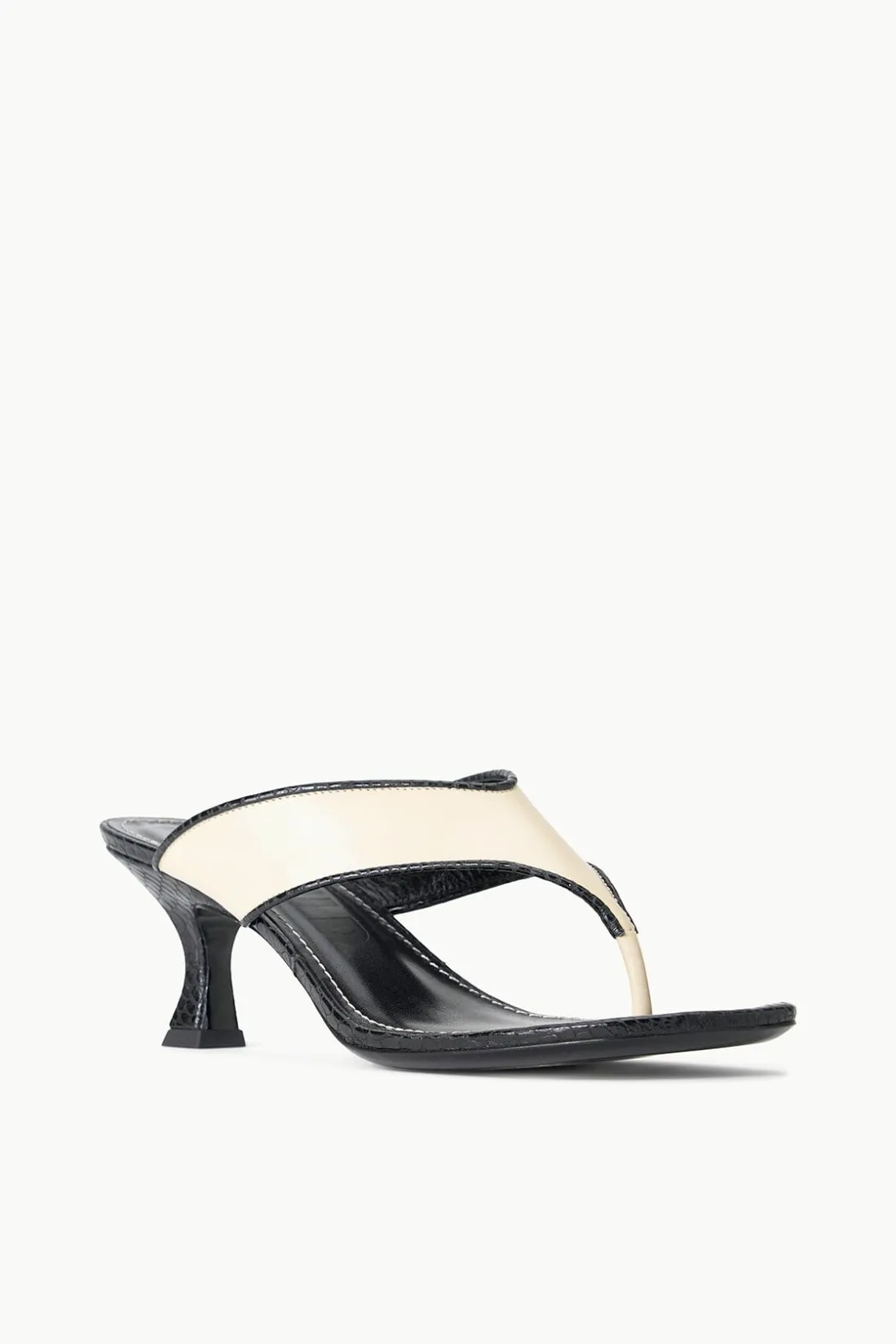 STAUD NATALIA THONG SANDAL CREAM BLACK CREAMBLACK Best