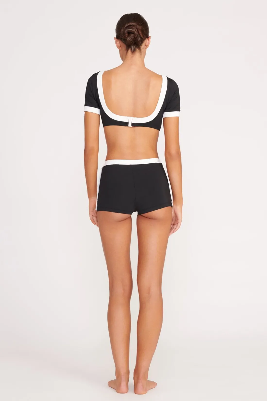 STAUD NELL SWIM SKIRT BLACK WHITE BLACKWHITE Sale