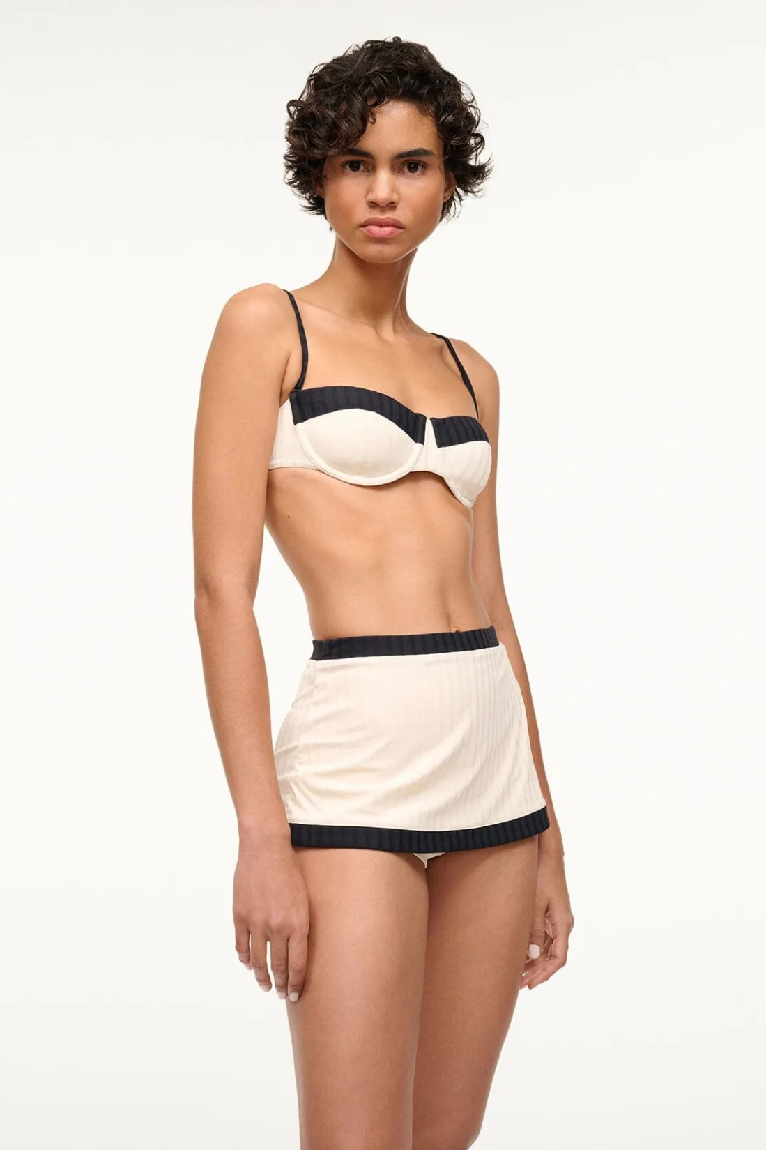 STAUD NELL SWIM SKIRT IVORY BLACK IVORYBLACK Best