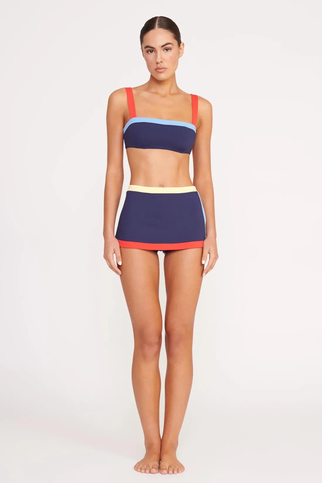 STAUD NELL SWIM SKIRT NAVY COLORBLOCK NAVYCOLORBLOCK