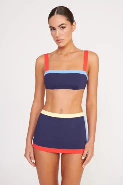 STAUD NELL SWIM SKIRT  NAVY COLORBLOCK NAVYCOLORBLOCK