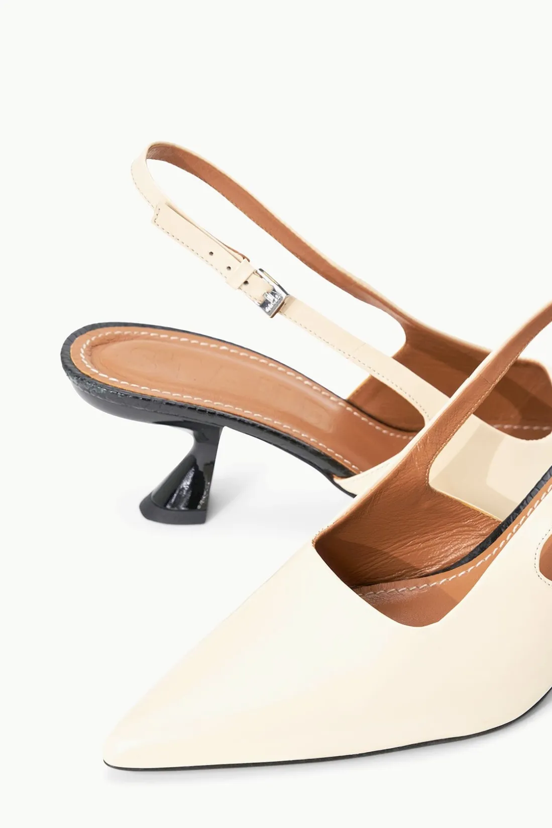 STAUD NEVE SLINGBACK HEEL CREAM BLACK CREAMBLACK Best
