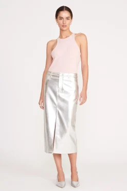 STAUD OAKLYN SKIRT   SILVER
