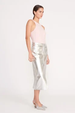 STAUD OAKLYN SKIRT   SILVER