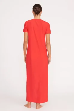 STAUD OTTILIE DRESS RED ROSE REDROSE