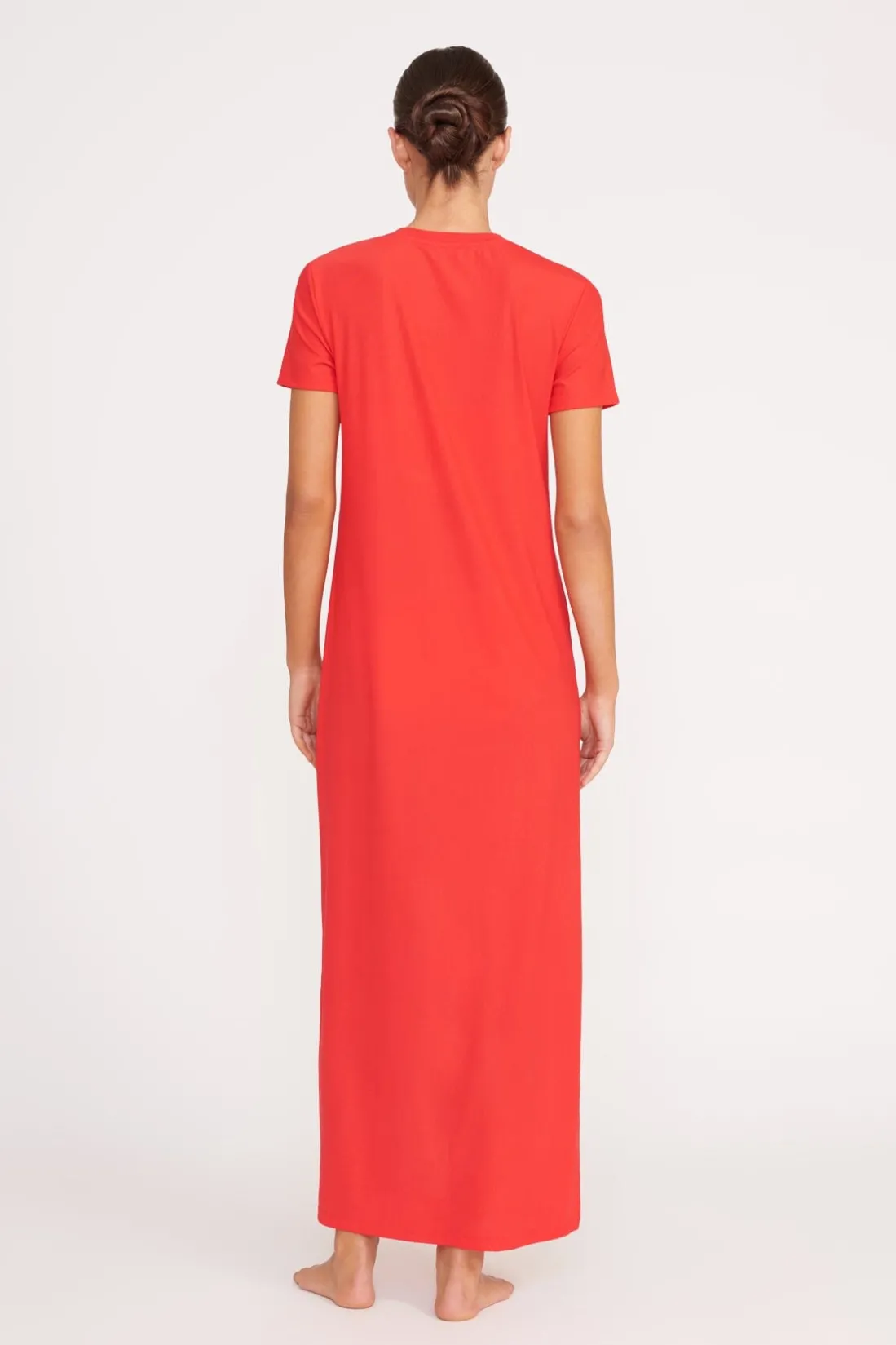 STAUD OTTILIE DRESS RED ROSE REDROSE