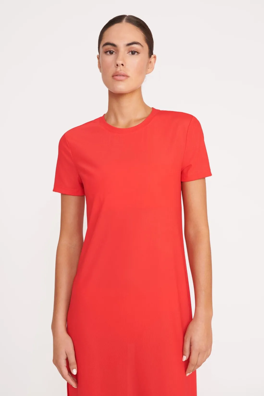 STAUD OTTILIE DRESS RED ROSE REDROSE