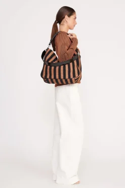 STAUD PERRY BAG  BLACK TAN SEASHORE STRIPE BLACKTANSEASHORESTRIPE Discount