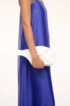 STAUD PESCE LEATHER CLUTCH   PAPER