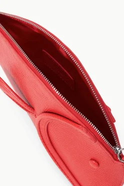 STAUD PESCE LEATHER CLUTCH  RED ROSE REDROSE Discount