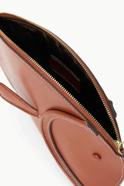 STAUD PESCE LEATHER CLUTCH   TAN Outlet