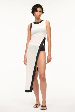 STAUD POINTER COVERUP TOP  WHITE BLACK WHITEBLACK Best