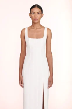 STAUD PORTRAIT DRESS   WHITE Sale