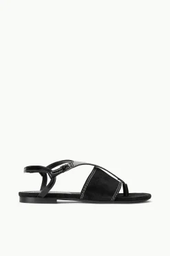 STAUD PURA VIDA FLAT SANDAL   BLACK Clearance