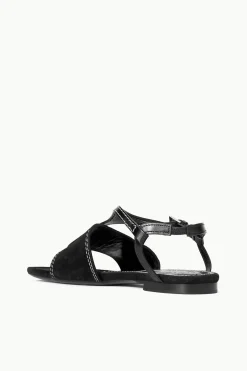 STAUD PURA VIDA FLAT SANDAL BLACK Clearance