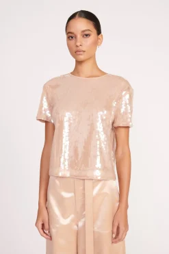 STAUD QUINCY TOP BEIGE New