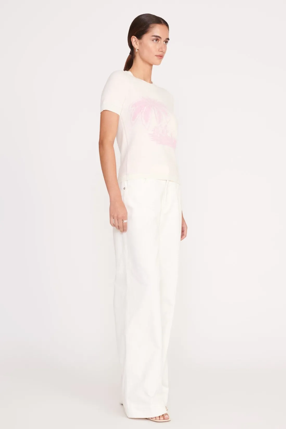 STAUD REYNA SWEATER IVORY CHERRY BLOSSOM TOILE IVORYCHERRYBLOSSOMTOILE Clearance