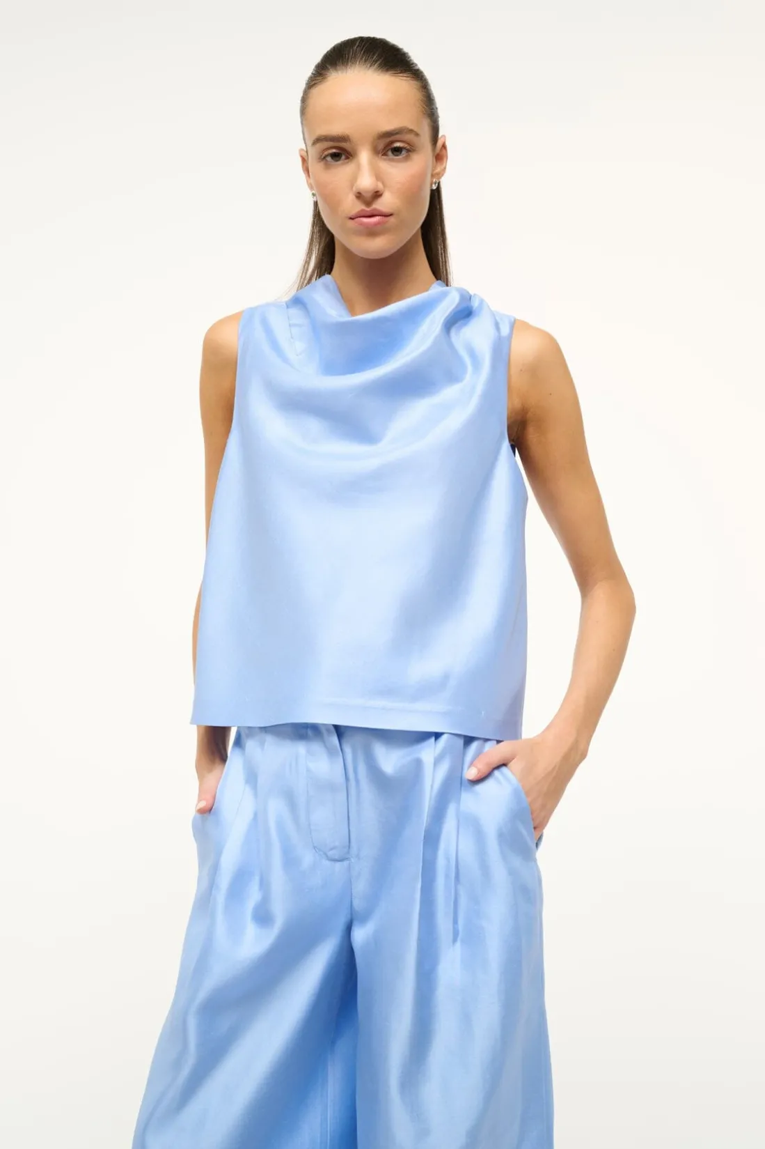 STAUD ROCHELLE TOP PERIWINKLE Discount