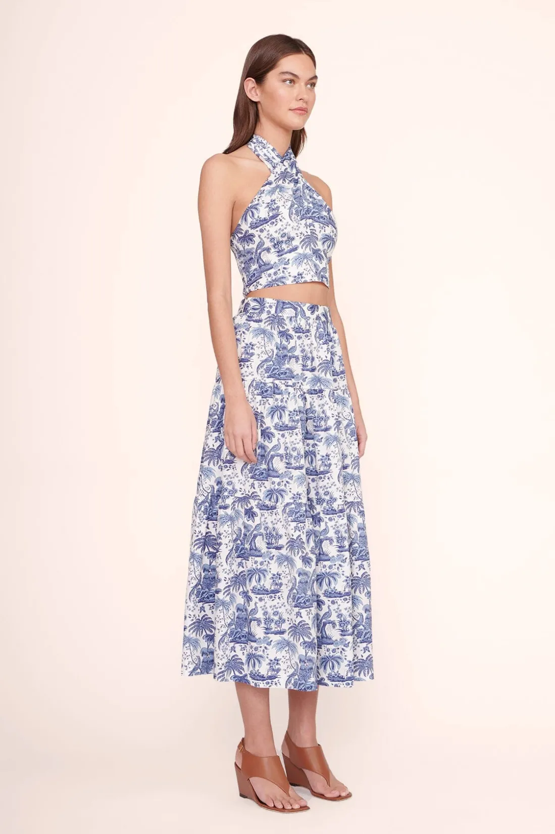 STAUD SEA SKIRT BLUE TOILE BLUETOILE Discount