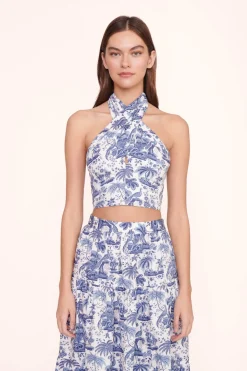 STAUD SEA SKIRT BLUE TOILE BLUETOILE Discount
