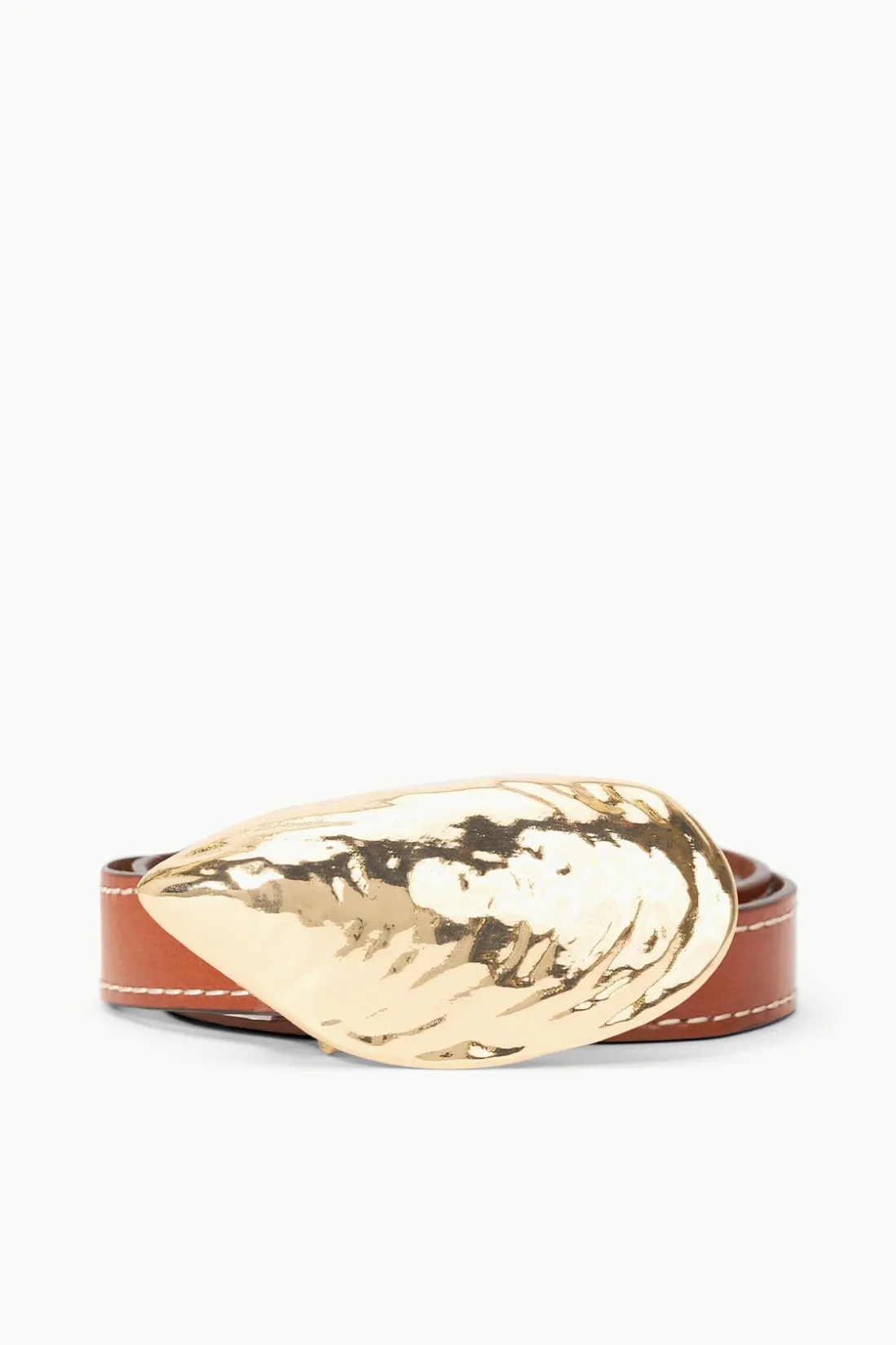 STAUD SHELL BUCKLE BELT TAN