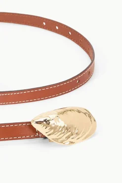 STAUD SHELL BUCKLE BELT TAN