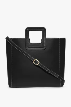 STAUD SHIRLEY LEATHER BAG BLACK Hot