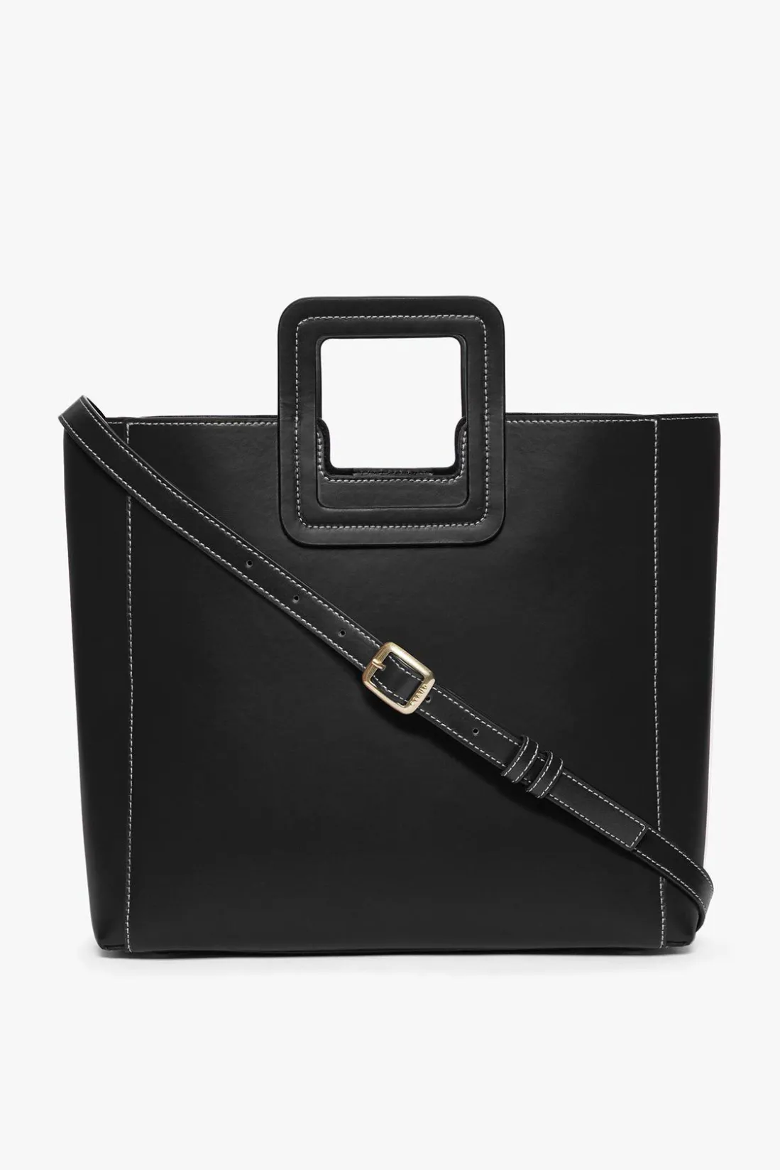 STAUD SHIRLEY LEATHER BAG BLACK Hot
